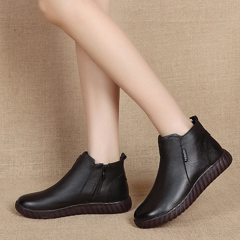 Bota de Couro Feminina Casual Conforts